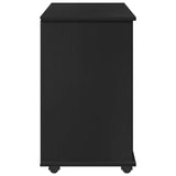 Rolling Cabinet Black 63.5 x 39 x 65.5 cm Solid Pine Wood 42028383