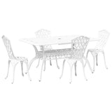 Garden Dining Set 5 pcs White Aluminium 3334670