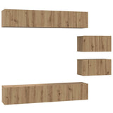 TV Cabinet Set Wall-mounted 6 pcs Artisan Oak Engineered Wood 3393161