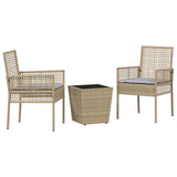 Garden Bistro Set 3 pcs Beige Poly rattan 3334958