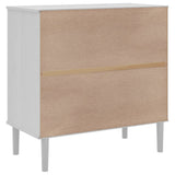 Sideboard SENJA Rattan Look White 80x40x80 cm Solid Wood Pine 358038