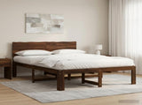 Double Bed Frame with Headboard ROSTOCK Dark Brown 150 x 200 cm 3405449