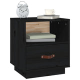 Bedside Cabinets 2 pcs Black 40x34x45 cm Solid Wood Pine 818304