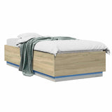 Bed Frame with LED Sonoma Oak 80 x 200 cm Engineered Wood 3429566