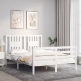 Bed Frame without Mattress White 140x200 cm Solid Wood 3194572