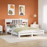 Bookcase Bed without Mattress White 180x200 cm Super King Solid Wood Pine 3308874