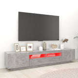 TV Cabinet with LED Lights Concrete Grey 200x35x40 cm 3081910