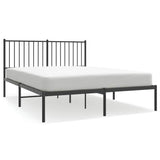 Metal Bed Frame without Mattress with Headboard Black 135x190cm 350863