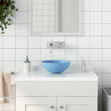Bathroom Sink Ceramic Light Blue Round 146978