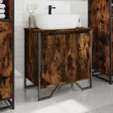 Bathroom Sink Cabinet Smoked Oak 60x35x60 cm Engineered Wood 848656