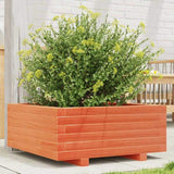 Garden Planter Wax Brown 60x60x26.5 cm Solid Wood Pine 847300
