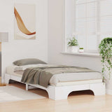 Bed Frame White 80 x 210 cm Solid Pine Wood 872891