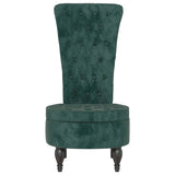 High Back Chair Dark Green Velvet Button Design 352466