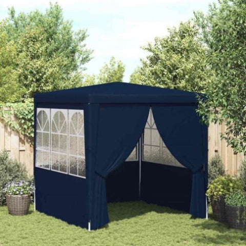 Professional Party Tent with Side Walls 2.5x2.5 m Blue 90 g/m 48519