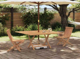 Garden Bistro Set Folding 3 pcs Brown Soild Teak Wood 3437358