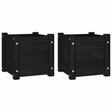 Garden Planters 2 pcs Black 31x31x31 cm Solid Pinewood 810531