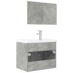 ZNTS 3 Piece Bathroom Furniture Set Concrete Grey Engineered Wood 3324893