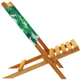 Garden Chairs 2 pcs Leaf Pattern Solid Wood Acacia and Fabric 367694