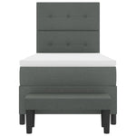 ZNTS Bed Frame with Mattress Set of 2 Dark Grey Fabric 90 x 200 cm 3344038