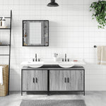 ZNTS 3 Piece Bathroom Cabinet Set Grey Sonoma Engineered Wood 3214733