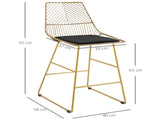 Set of 2 Bar Stools, Modern Counter Height Breakfast Bar Chairs with Wire Metal Frame for Kitchen, T3398P378036