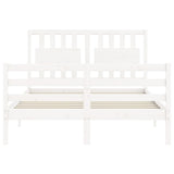 Bed Frame without Mattress White Small Double Solid Wood 3194282