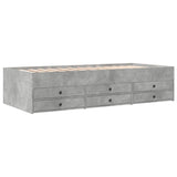 ZNTS Daybed with Drawers without Mattress Concrete Grey 100x200 cm 3280870