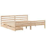 Bed Frame without Mattress 200x200 cm Solid Wood Pine 3301618
