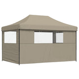 ZNTS Foldable Party Tent Pop-Up with 3 Sidewalls Taupe 4004970