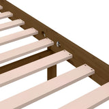 Bed Frame without Mattress Honey Brown Solid Wood 140x190 cm 814802