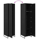 Warderobe with Door Black Oak 50 x 50 x 200 cm Engineered Wood 3403016