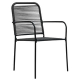 Garden Chair Set of 4 Black Cotton rope Standard 312156