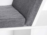 Bookcase Storage Shelf with Cushioned Reading Seat, Cube Bookshelf Organizer for Bedroom Living T3398P330546