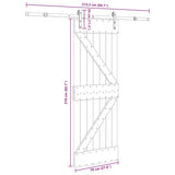 Sliding Door with Hardware Set 70x210 cm Solid Wood Pine 3332610
