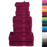 12 Piece Premium Towel Set SOLUND Bordeaux 600 gsm 137573