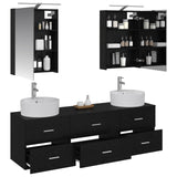 Bathroom Furniture Set 5 pcs Black Oak 3406872
