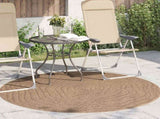 Area Rugs Round Moire AGIRA Natural 120 CM Polyester 42022544