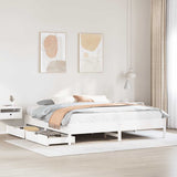 Bed Frame without Mattress White 180x200 cm Super King Solid Wood Pine 3301702