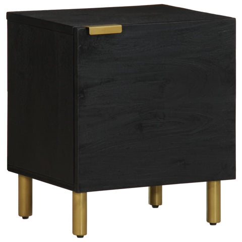 ZNTS Bedside Cabinet Black 40x33x46 cm Solid Wood Mango 4017644