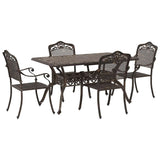 Garden Dining Set 5 pcs Bronze Aluminium 3334660