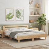 ZNTS Bed Frame with LED without Mattress Sonoma Oak 160x200 cm 3207534