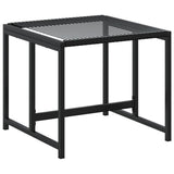 9 Piece Garden Dining Set Black Poly Rattan 3295053