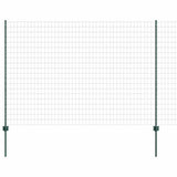 Fence with Posts Green 1.5 x 10 m Steel 3335978