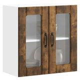 Kitchen Wall Cabinet with Glass Door Lucca Smoked Oak Engineered Wood 853912