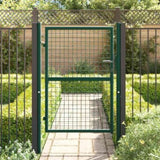 Fence Gate Steel 100x125 cm Green 145733