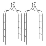 ZNTS Garden Arches 2 pcs Black 120x38x260 cm Steel 319349