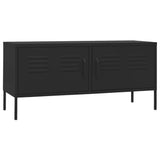 TV Cabinet Black Steel Medium Adjustable Feet TV Cabinet 336232