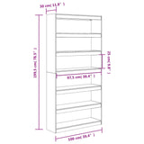 Book Cabinet/Room Divider 100x30x199.5 cm Solid Wood Pine 844136