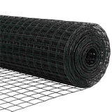 Euro Fence with Post 25 x 0.6 m PVC-Coated Steel Grey Mesh 3336095