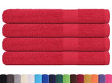 Towels 4 pcs "FROGN" Red 100x200 cm 100% Cotton 136939